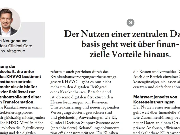 Erfolgreiche Transformation der Gesundheitsversorgung basiert auf der Verfügbarkeit von Daten