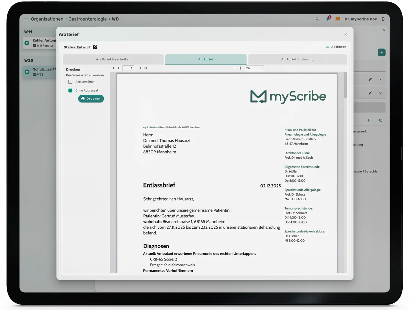 MyScribe in Application